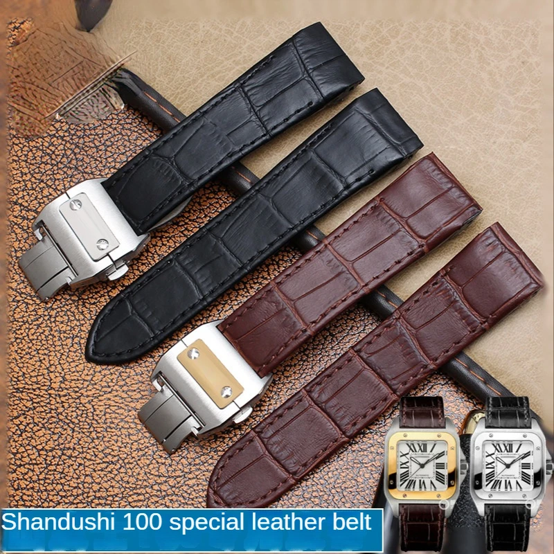 Cartier Watch Tank - Pasek do zegarka z prawdziwej skóry