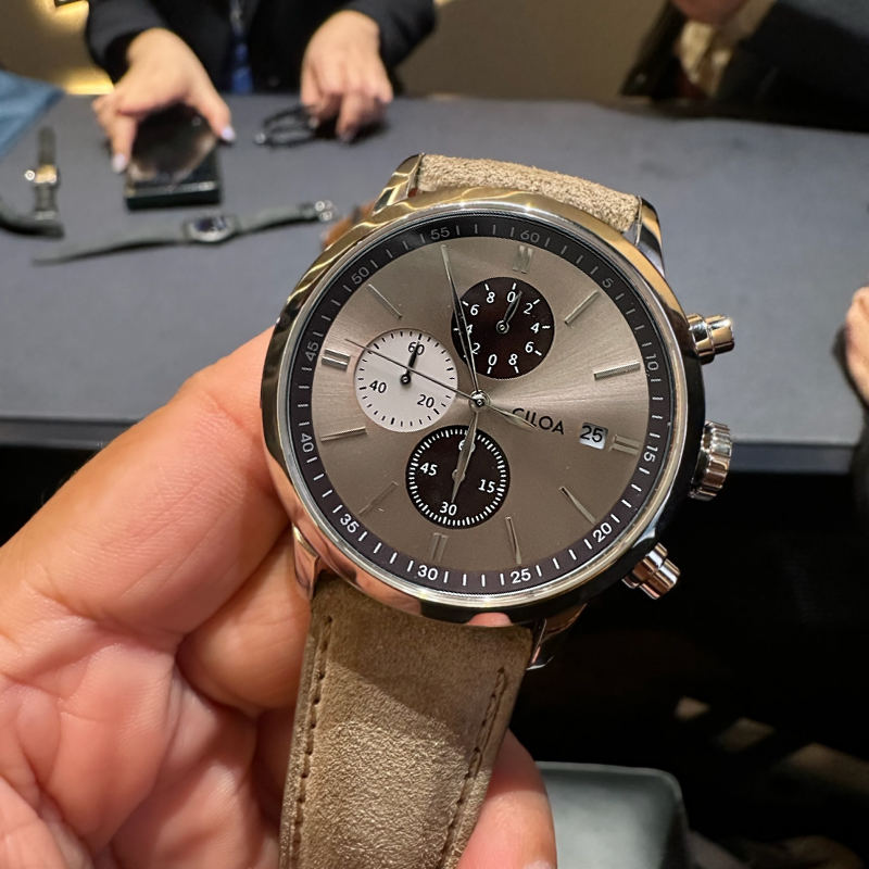 CILOA – męski zegarek chronogr – Suede Strap Watch recenzja i cena